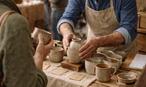Participación en mercados y ferias de artesanía
